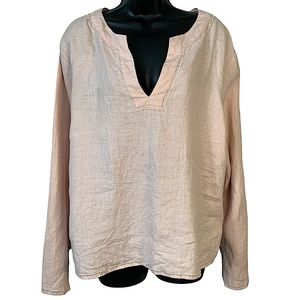 Old Navy Y2K Linen Split Neck Shirt Size XL